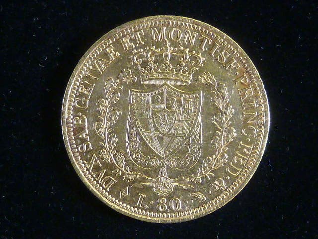 Carlo Felice (1821-1831) - 80 Lire 1826, Au 0,900, 25,80 g, KM 123.1