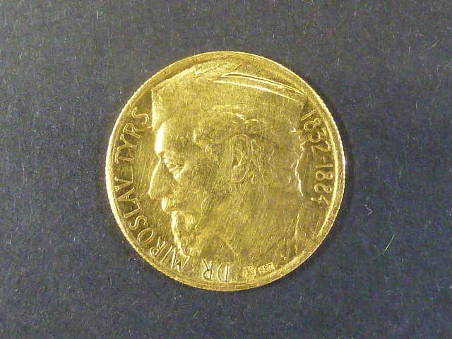 Dukát 1932 100. výročí Miroslava Tyrše, náklad 1742 kusů