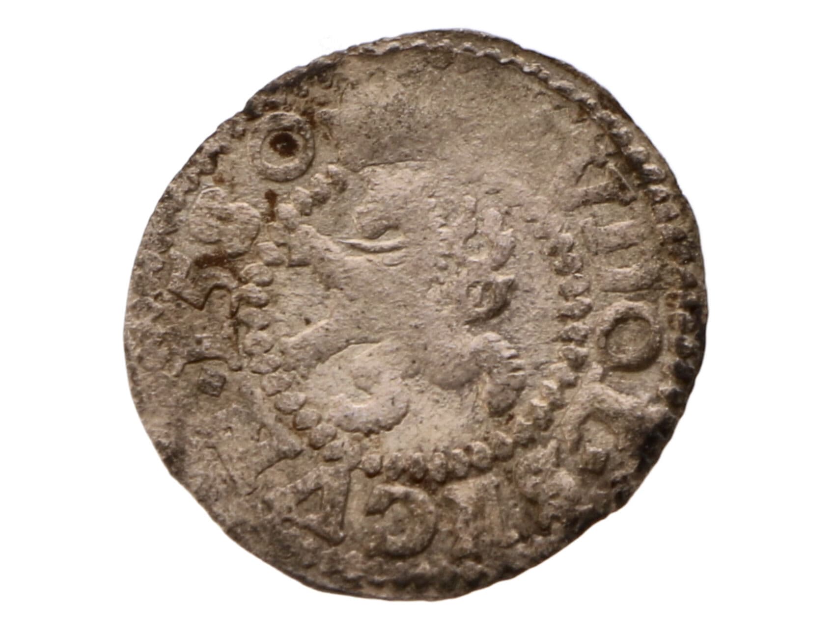 Bílý peníz 1580, jednostranný, Kutná Hora, Šatný, 0,31 g., Hal.383, Ja-375_