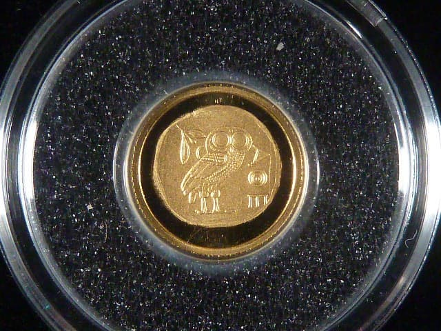 10 Franks 2006 - Athénská sova, Au 999/1000, 0.5 g, 11 mm + certifikát