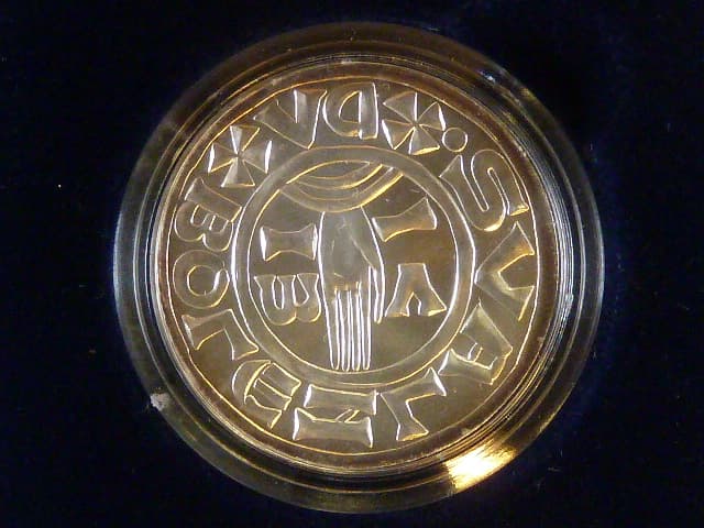 Replika denáru Boleslava II. (1000. výročí úmrtí) 1999, Ag 0.999, 13 g, průměr 28 mm, etue