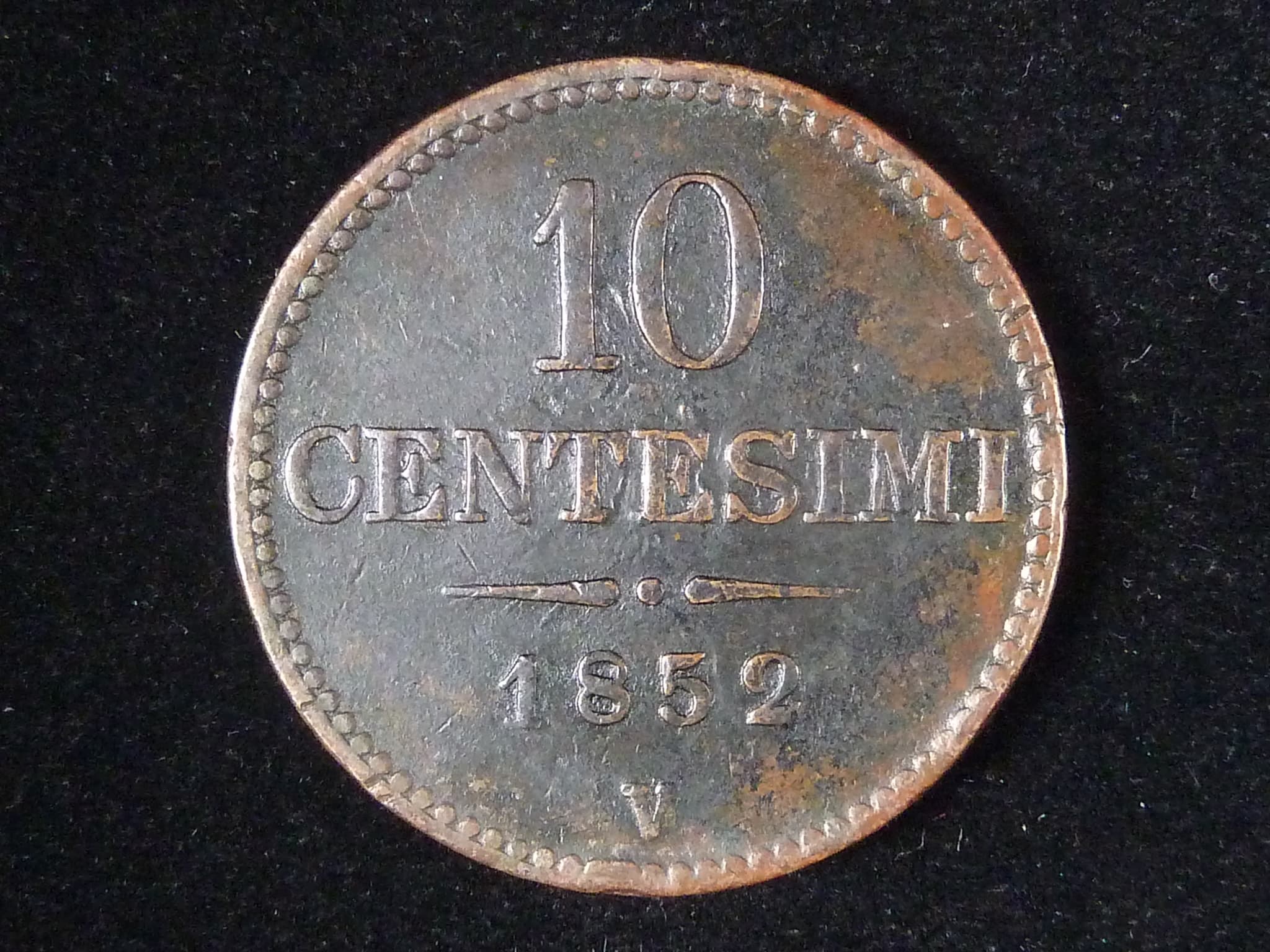 Lombardsko Benátsko - 10 Centisimi 1852 V