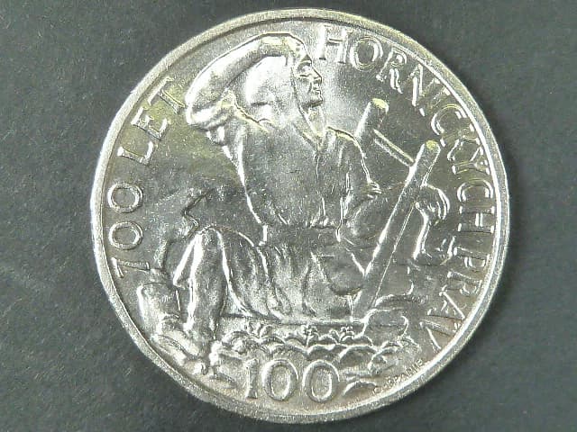 100 Kčs 1949 700.výročí jihlavského horního práva