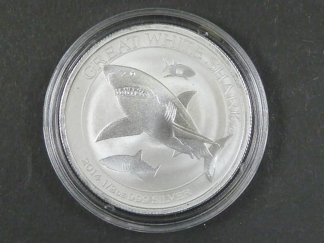 50 Cents - 1/2 Oz Ag - Žraloci 2014, Ag 999/1000, 15,55g, průměr 31mm