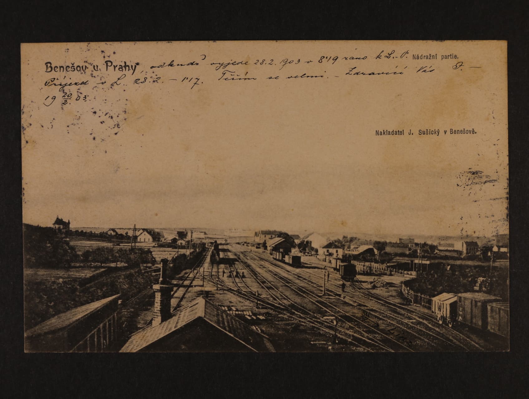 Benešov u Prahy, nádraží, prošlá 1903