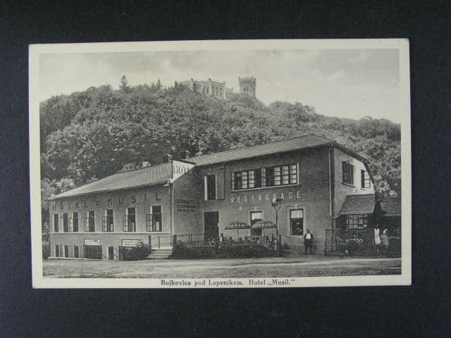 Bojkovice pod Lopeníkem, čb. pohl., hotel Musil, neprošlá