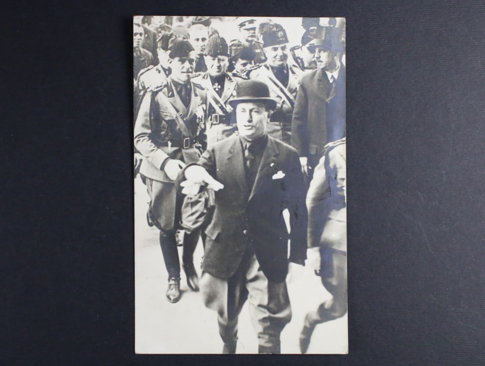 Propaganda - fotopohlednice ze slavnostního pochodu v Římě 28.10.28, Mussolini, použitá