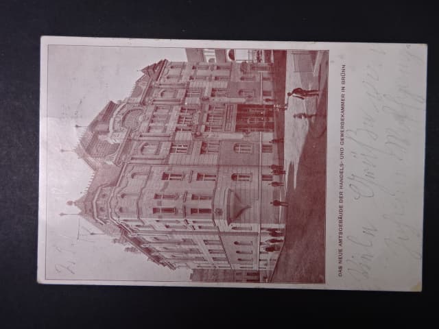 Brno - Mozartova ulice (Mozartgasse) Obchodní a živnostenská komora, prošlá 1909