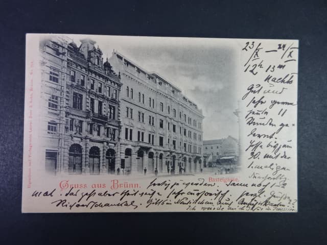 Brno - Hradební ulice (Basteigasse) dnes Roosveltova, prošlá 1898