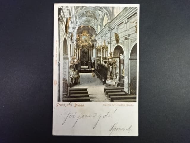 Brno - Jezuitská (Jesuitengasse), vnitřek chrámu, prošlá 1901