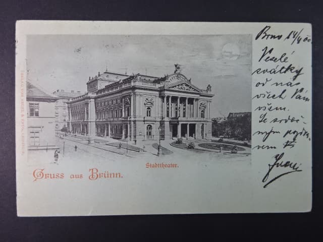 Brno - Malinovského nám. (Theaterplatz) Zemské divadlo, prošlá 1900