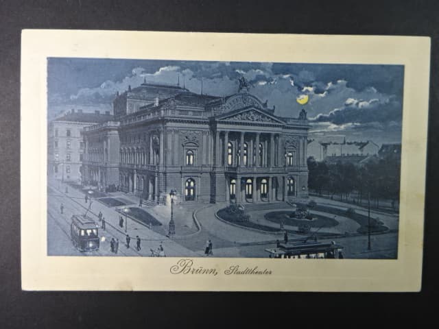 Brno - Malinovského nám. (Theaterplatz) Zemské divadlo, prošlá 1911