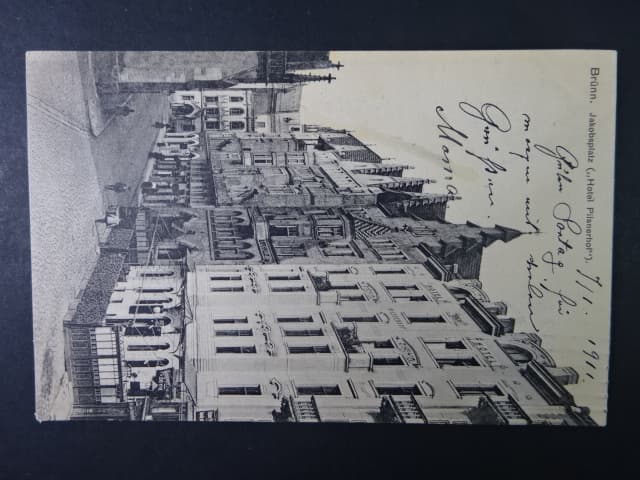 Brno - Jakubské náměstí (Jakobsplatz) Plzeňkský dvůr, prošlá 1911