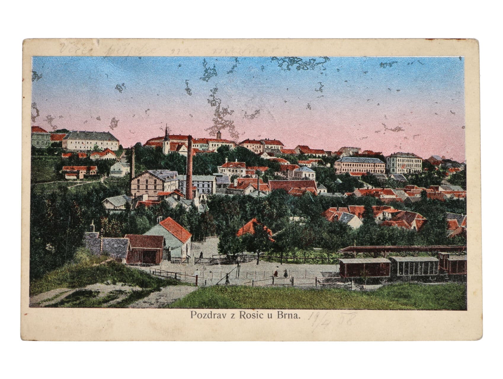 Rosice, okr. Brno-venkov - bar. pohlednice použitá 1908