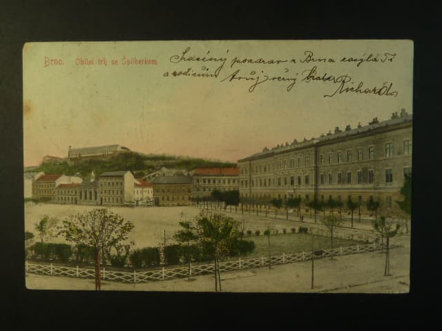 Brno - Obilní trh se Špilberkem, prošlá 1906