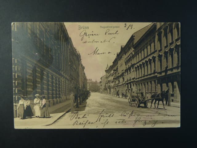 Brno - Jaselská ulice (Augustinergasse), prošlá 1907