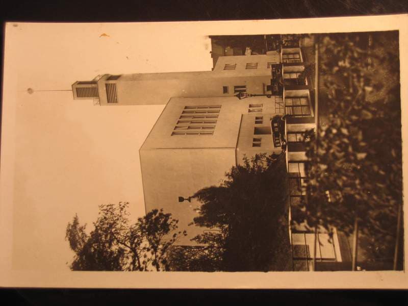 Brno, čb. fotopohlednice, Husův sbor, neprošlá