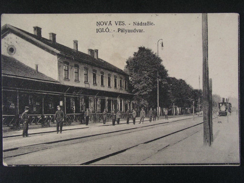 Nová Ves, nádraží, prošlá 1920