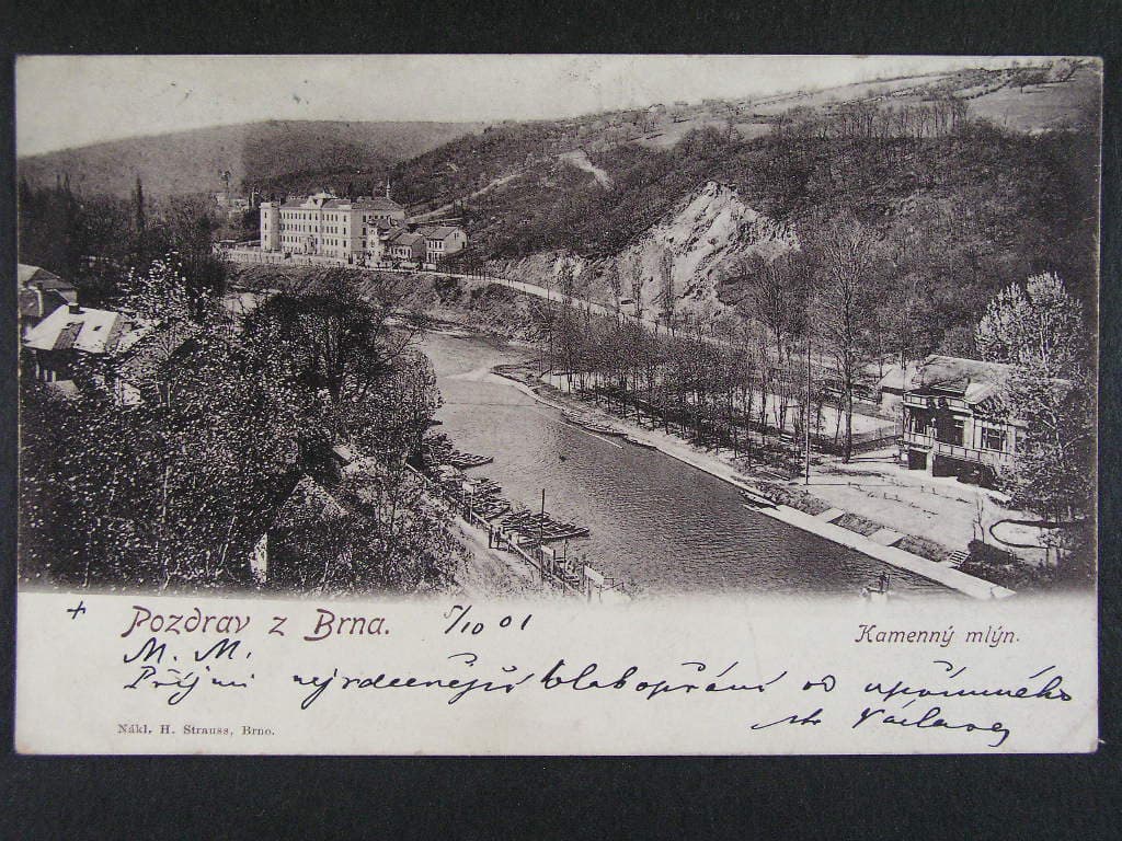 Brno, Kamenný mlýn 1901, prošlá