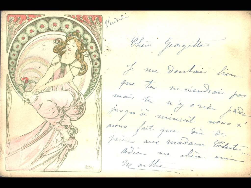A.Mucha, fr. lito. - Music -, pošt. prošlá 1901