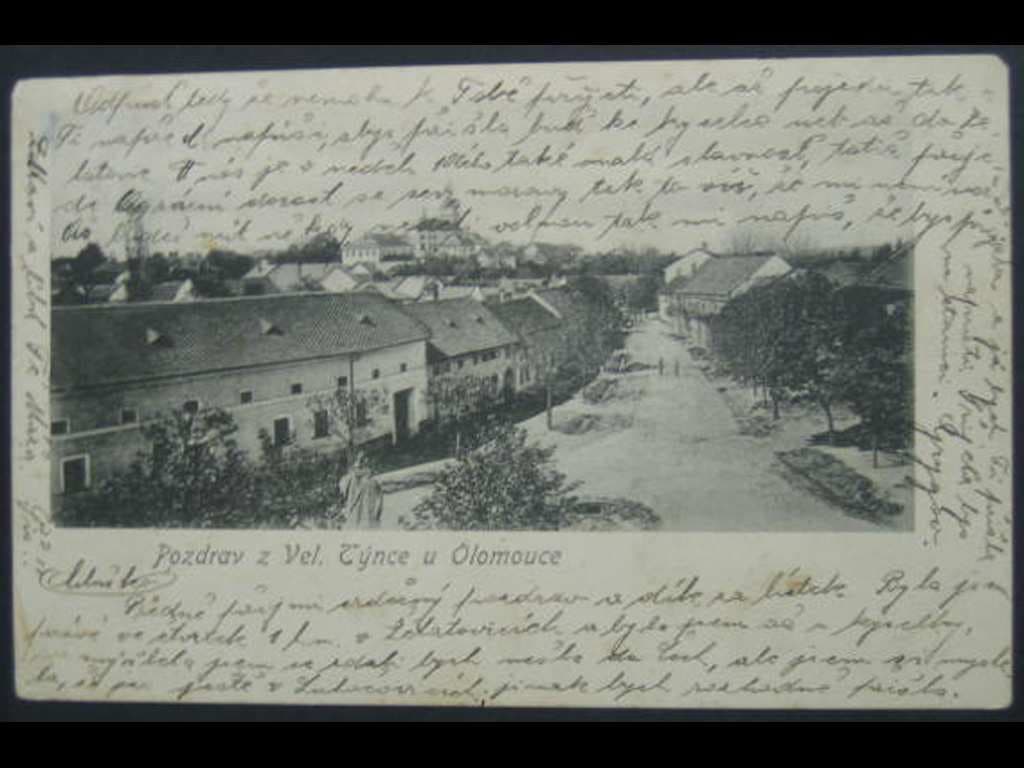 Velký Týnec u Olomouce, čb. pohl., prošlá