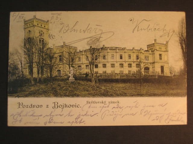 Bojkovice, bar. pohl. Světlovský zámek, prošlá 1905