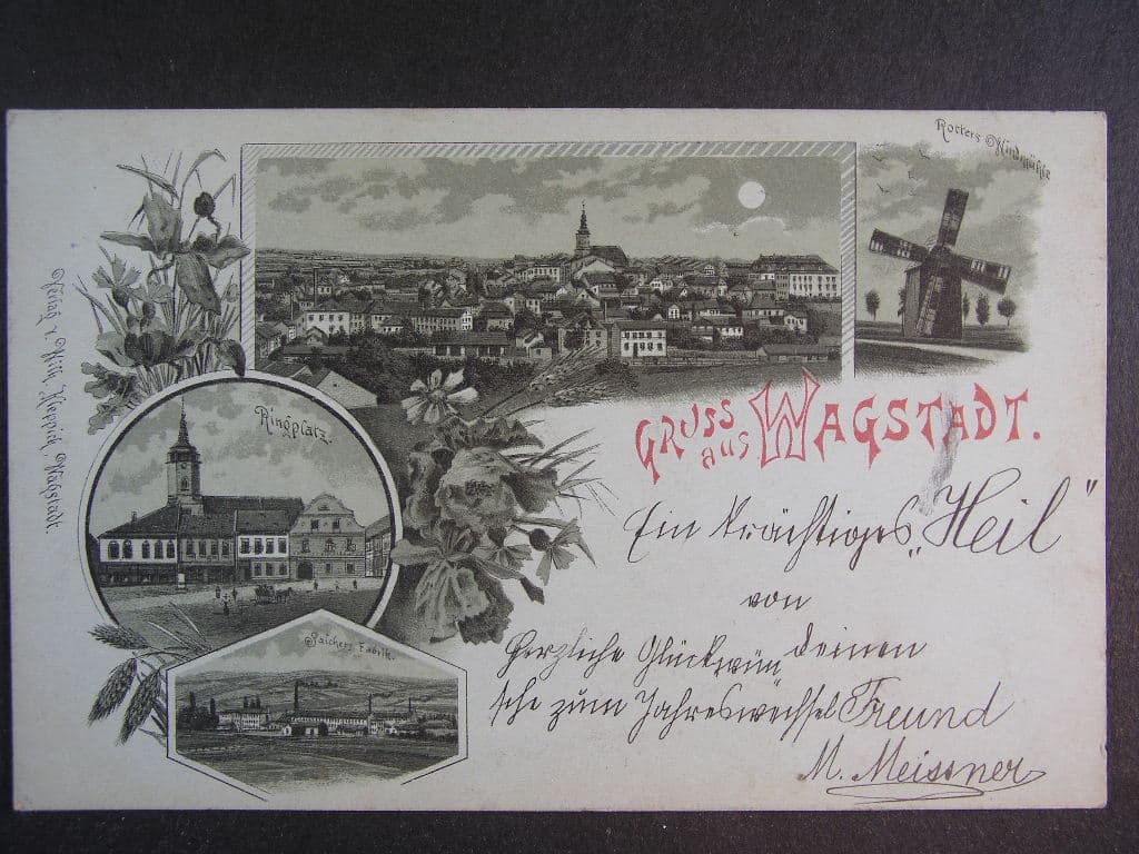 Bílovec okr. Nový Jičín, prošlá 1898, odstraněná známka