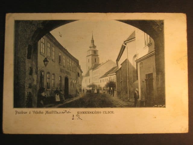 Velké Meziříčí, čb. pohl. Komenského ul., prošlá