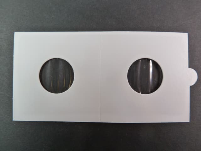 obaly na mince, samolepící s oboustranně průhlednou folií, 50 x 50 mm, na průměr mince 20 mm