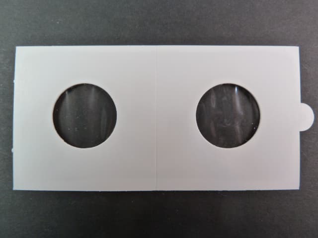 obaly na mince, samolepící s oboustranně průhlednou folií, 50 x 50 mm, na průměr mince 22,5 mm