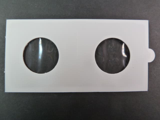 obaly na mince, samolepící s oboustranně průhlednou folií, 50 x 50 mm, na průměr mince 25 mm