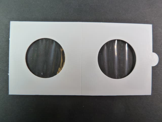 obaly na mince, samolepící s oboustranně průhlednou folií, 50 x 50 mm, na průměr mince 27,5 mm