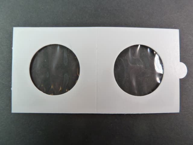 obaly na mince, samolepící s oboustranně průhlednou folií, 50 x 50 mm, na průměr mince 30 mm