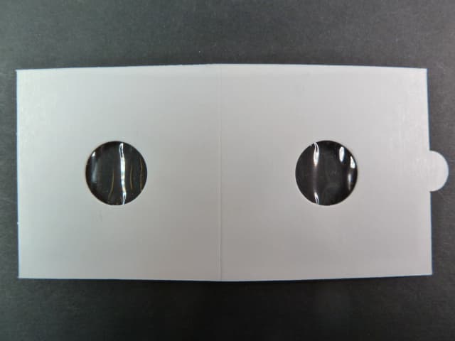 obaly na mince, samolepící s oboustranně průhlednou folií, 50 x 50 mm, na průměr mince 15 mm