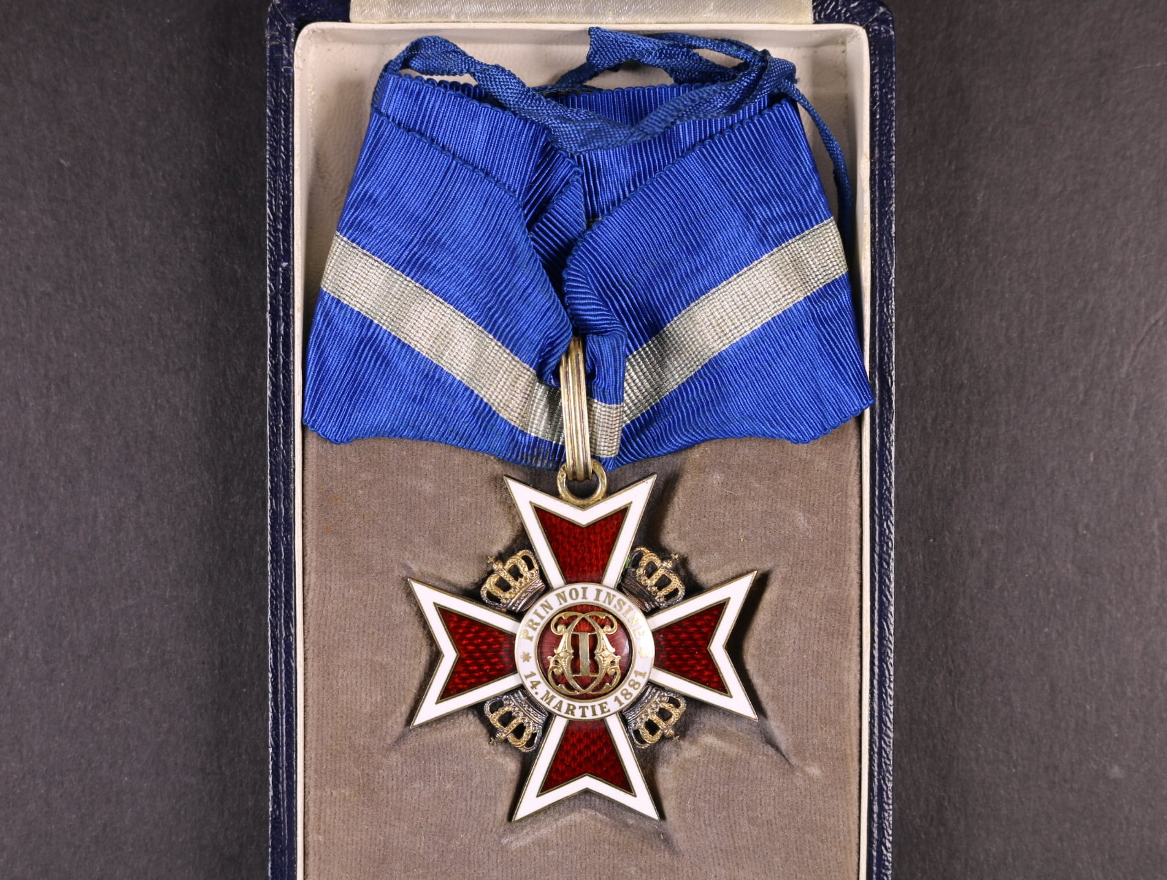 Řád Rumunské koruny, komandér, civilní skupina. typ 1932-1947, originální etue