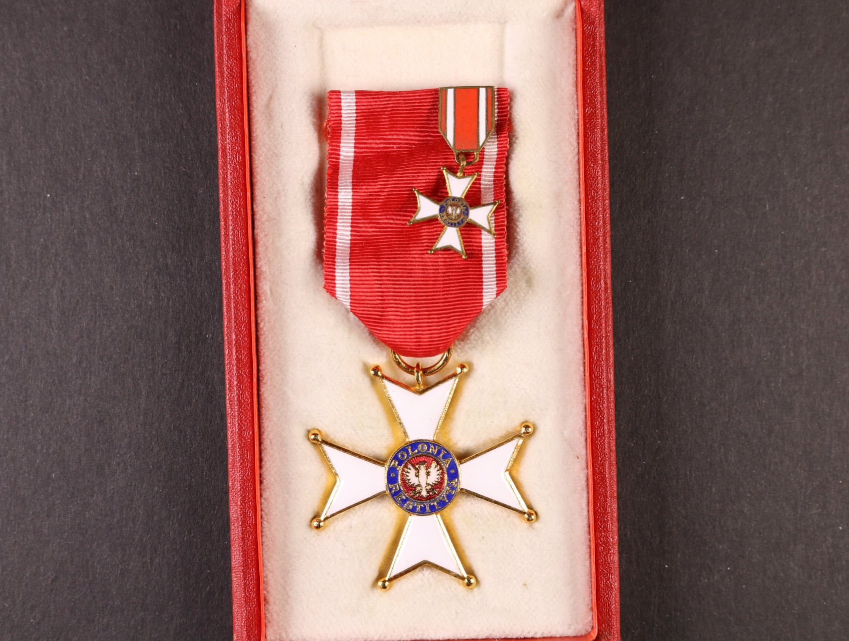 Řád Polonia Restituta 1944, 5. třída + etue + miniatura
