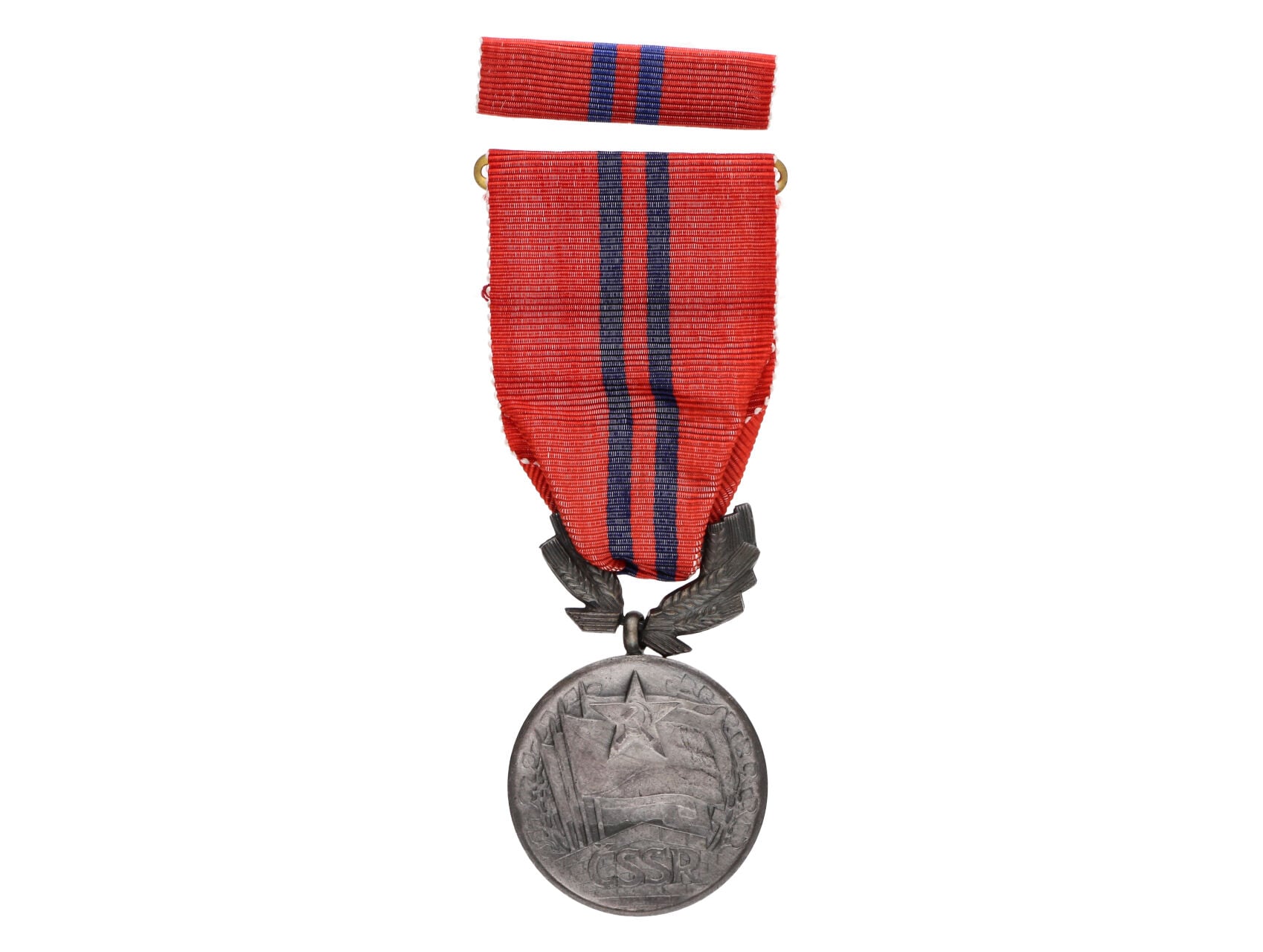 Vyznamenání - Za zásluhy o výstavbu II. vydání po roce 1960 ČSSR č.30351, značka výrobce MK (Mincovna Kremnica), punc Ag 925, původní etue