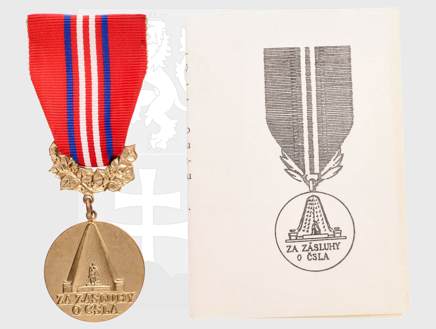 Medaile Za zásluhy o ČSLA, II.stupeň + průkaz