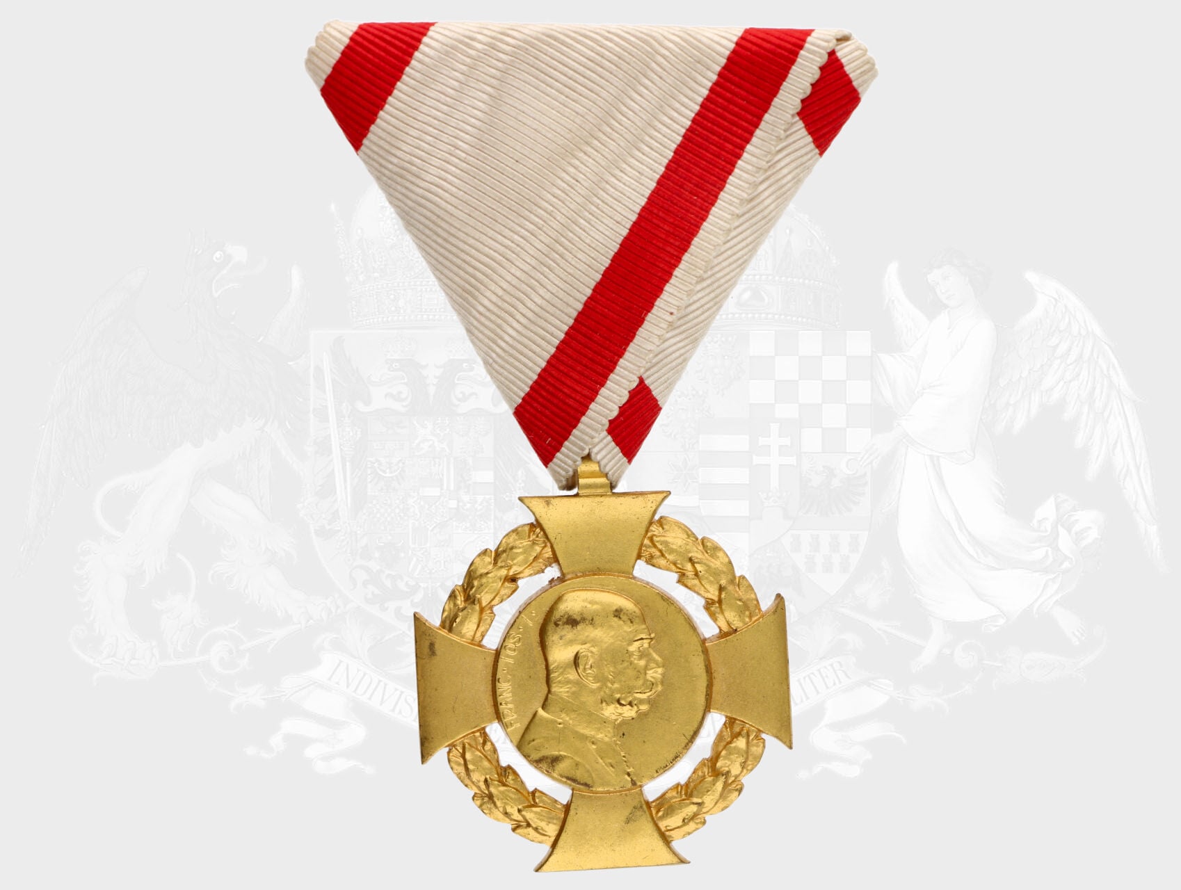 Jubilejní kříž 1908 na původní vojenské stuze, ministužka