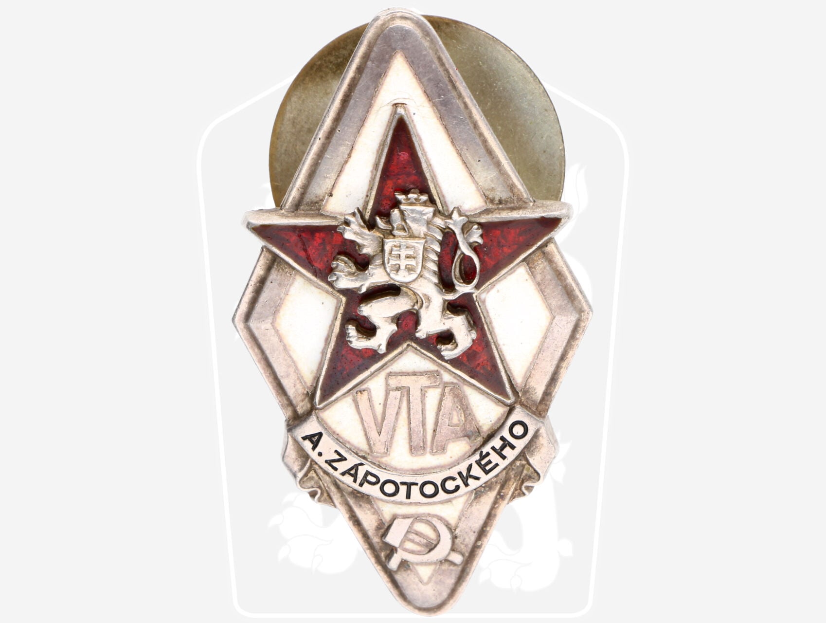 Odznak Vojenské technické akademie A. Zápotockého č.1751, Ag 900, výrobce Zukov