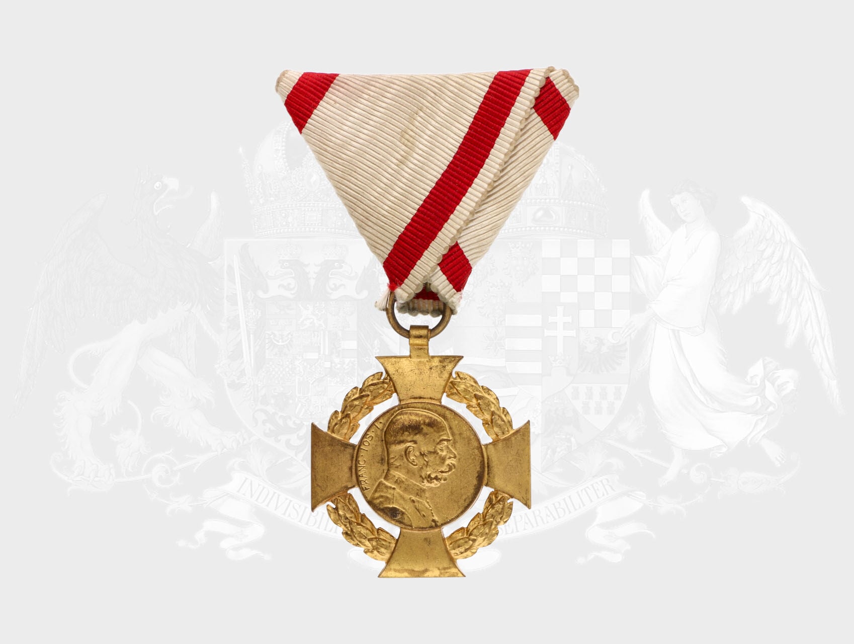 Jubilejní kříž 1908 na původní vojenské stuze