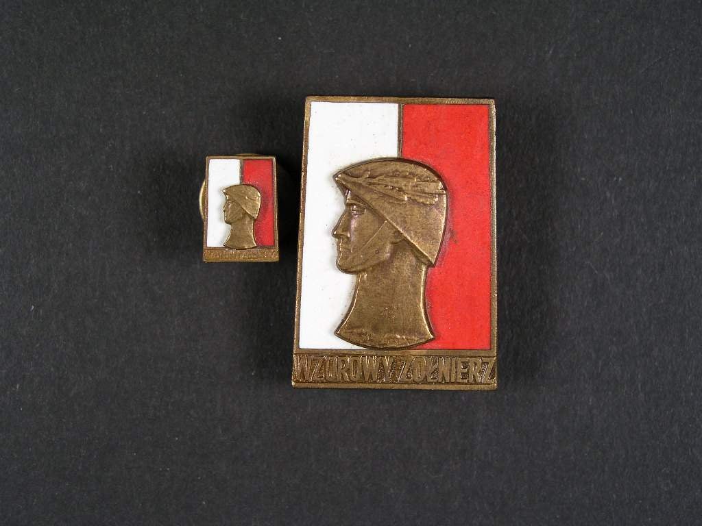 Bronzový odznak Wzorowy Žolnierz + miniatura
