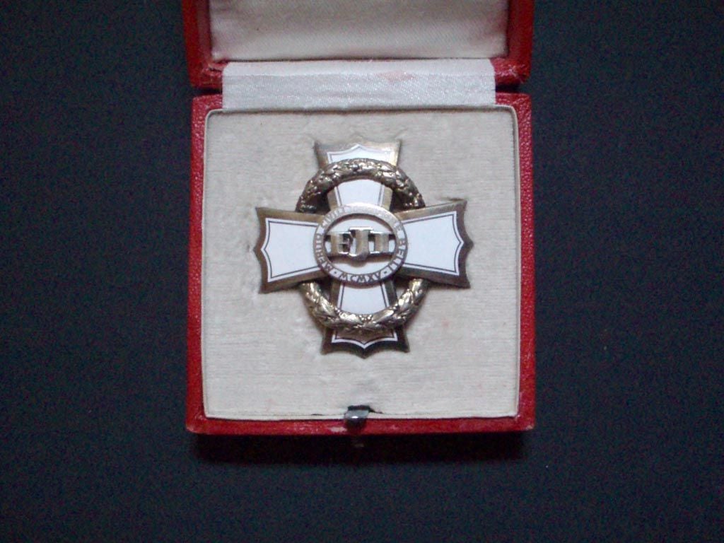 Válečný kříž za občanské zásluhy II. třídy (puncovane pozlacené stříbro) , etue