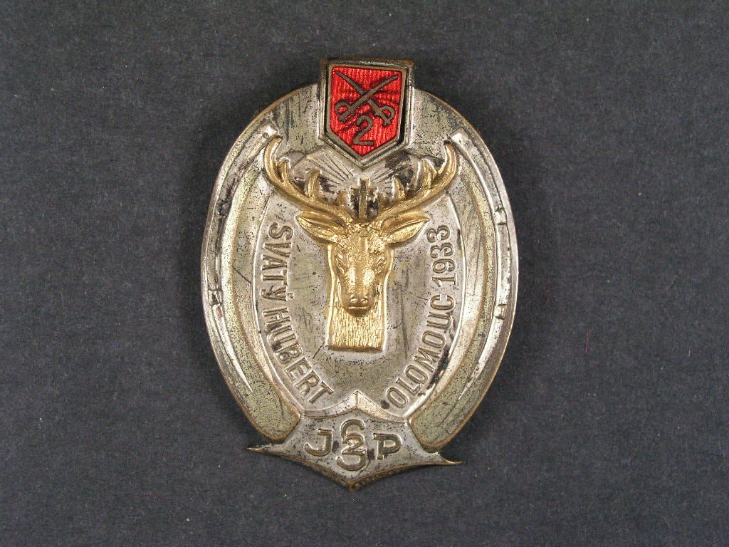 Odznak svatý Hubertus Olomouc 1933 2. jízdní pluk sibiřský