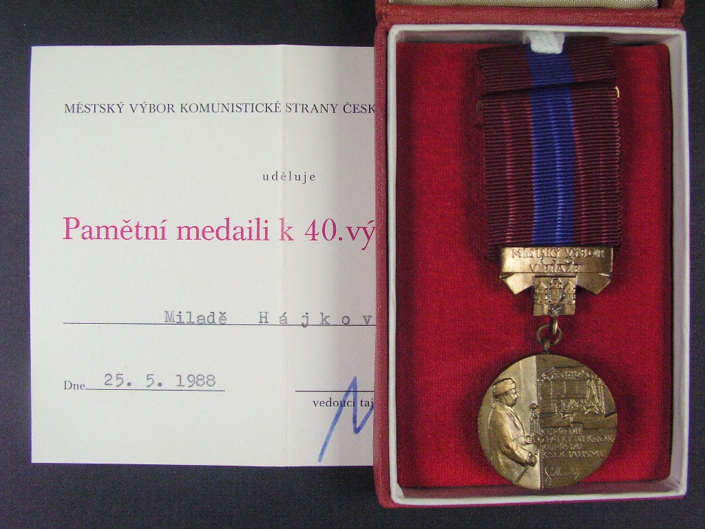 Pamětní medaile 40 let LM, dekret