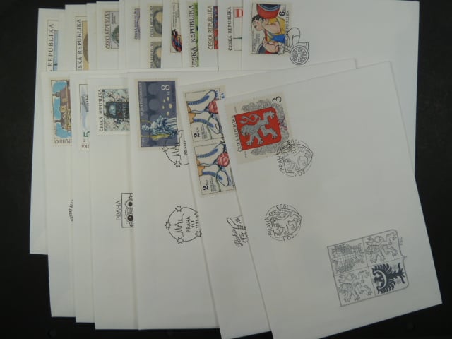kompletní ročník obálek FDC 1993, kat. číslo 1 - 29, celkem 19 ks