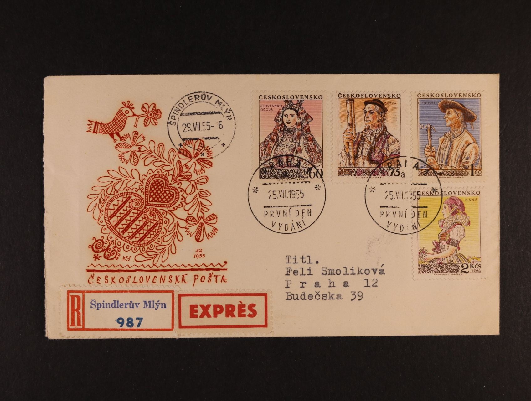 R-EXPRES FDC frank. zn. č. 840 - 43 (842 typ II)