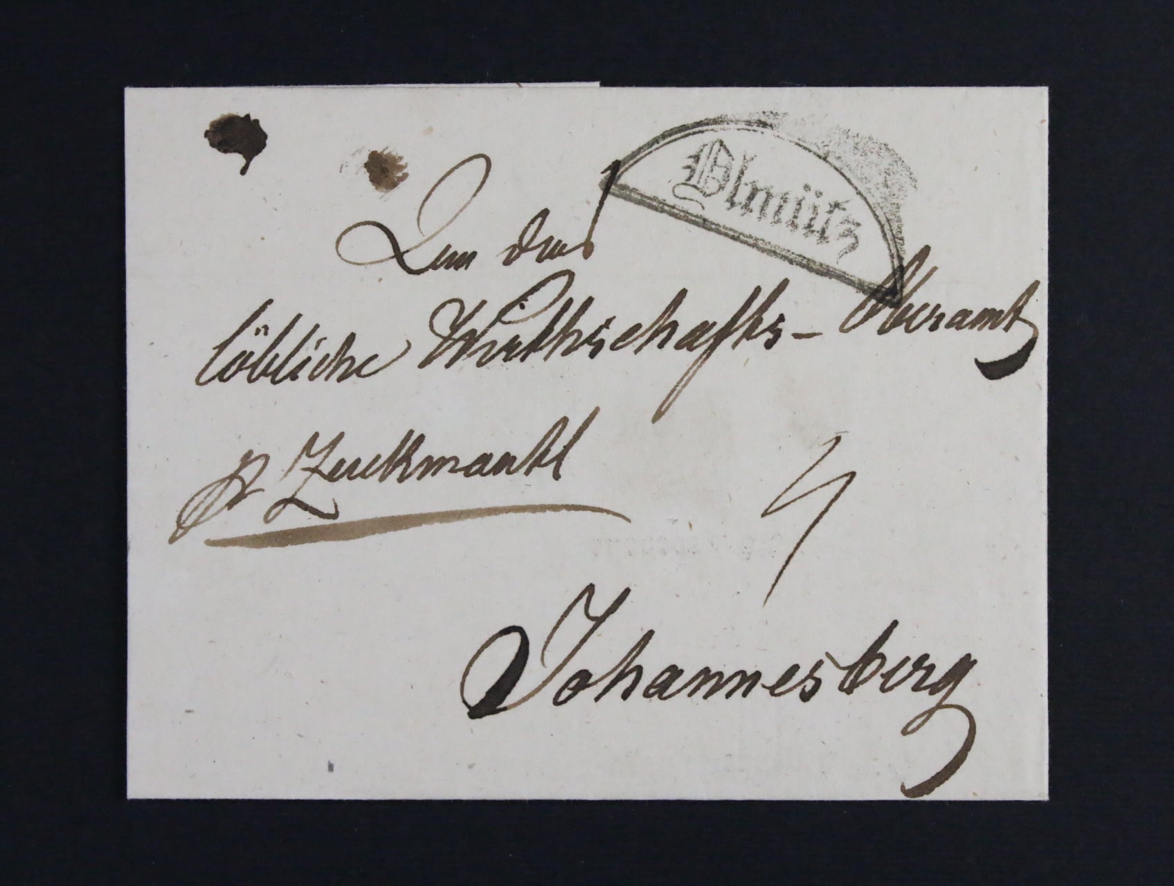 skl. dopis malého formátu z r. 1834 s ozdobným raz. OLMÜTZ, dekorativní, dobrá kvalita