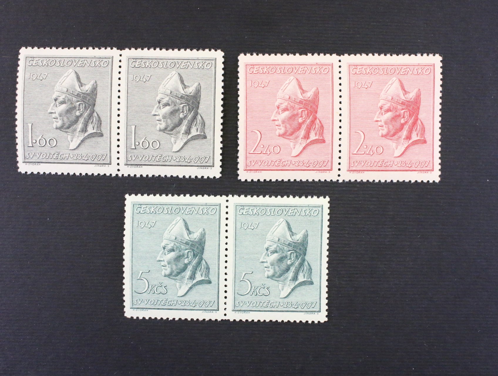 zn. č. 450-452 ve dvojici, 950. výročí smrti svatého Vojtěcha