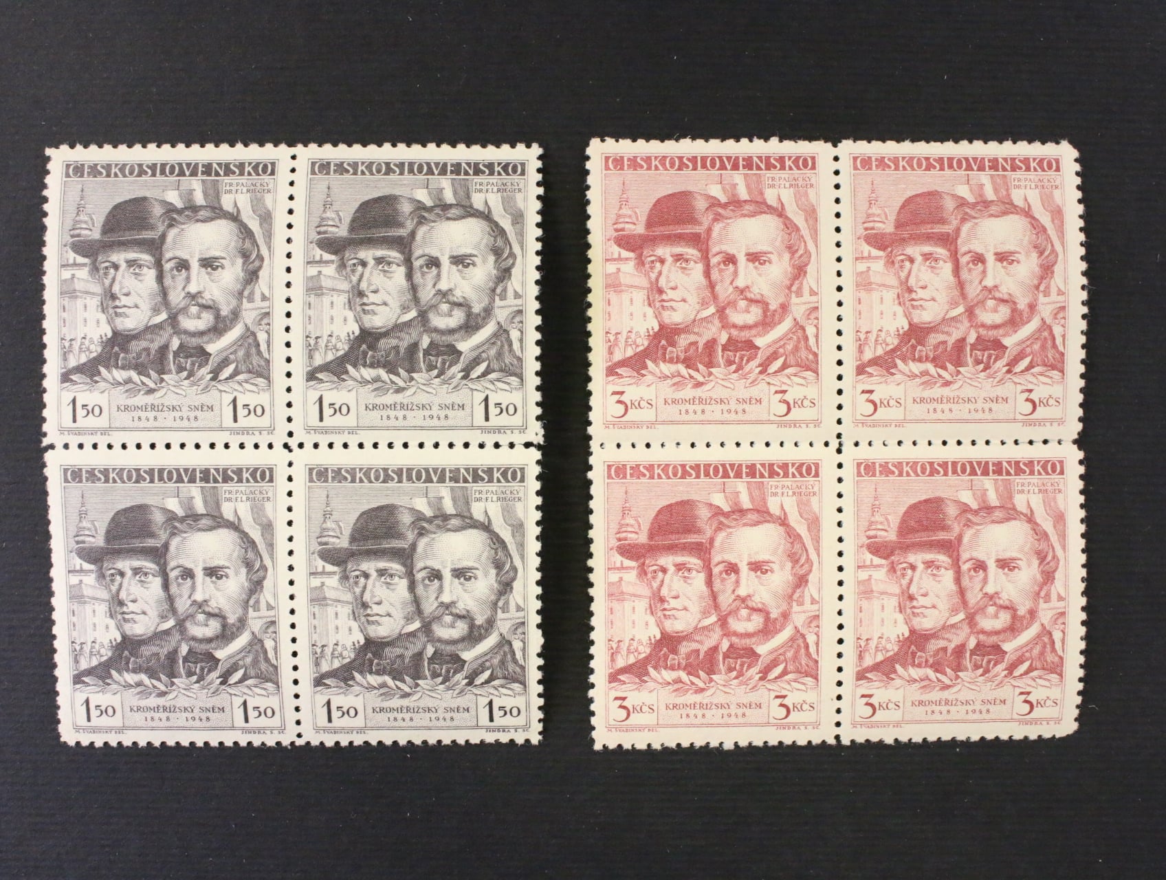 zn. č. 479-480 ve čtyřbloku, 100. výročí Kroměřížského sněmu